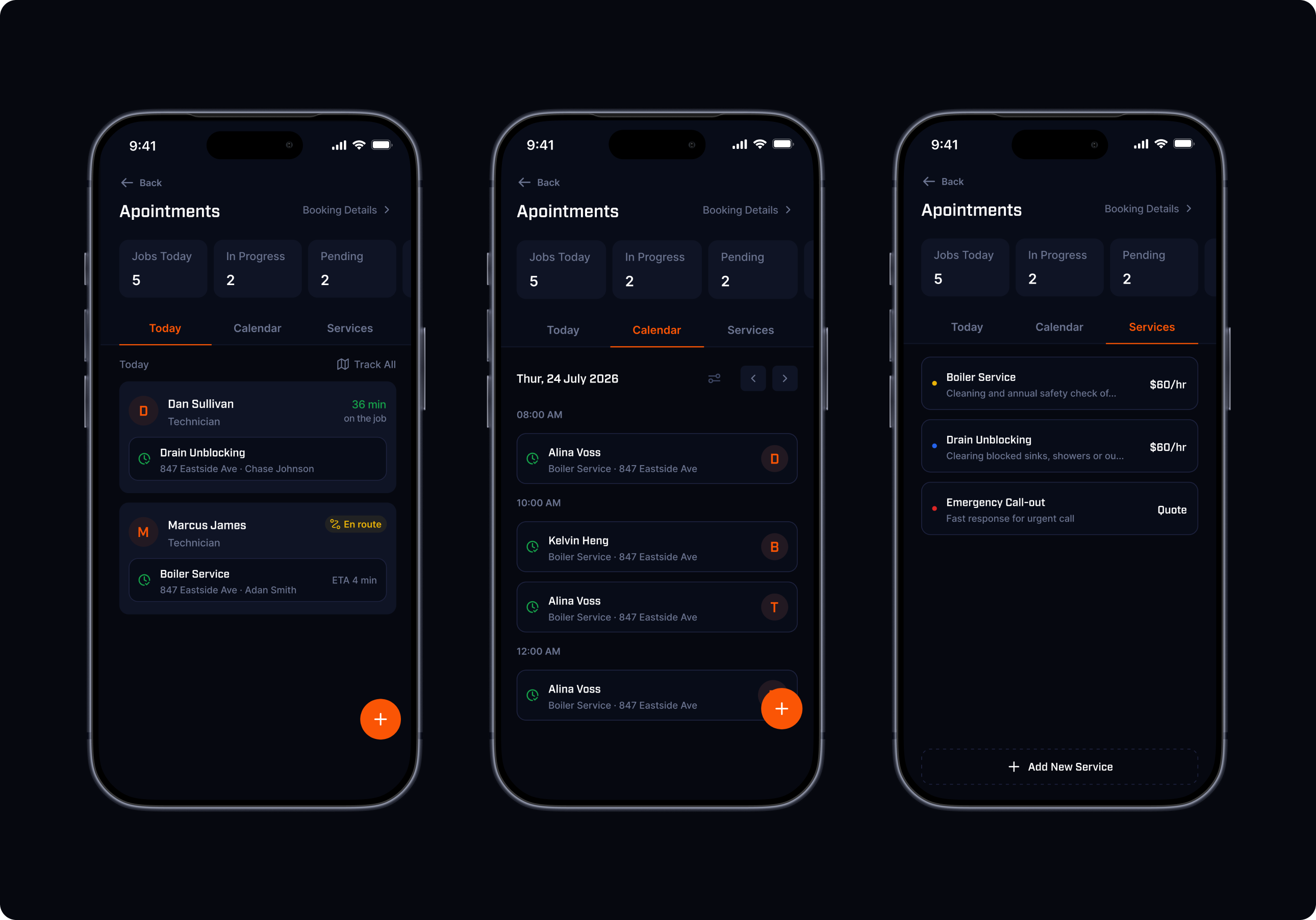 Allo appointments screens