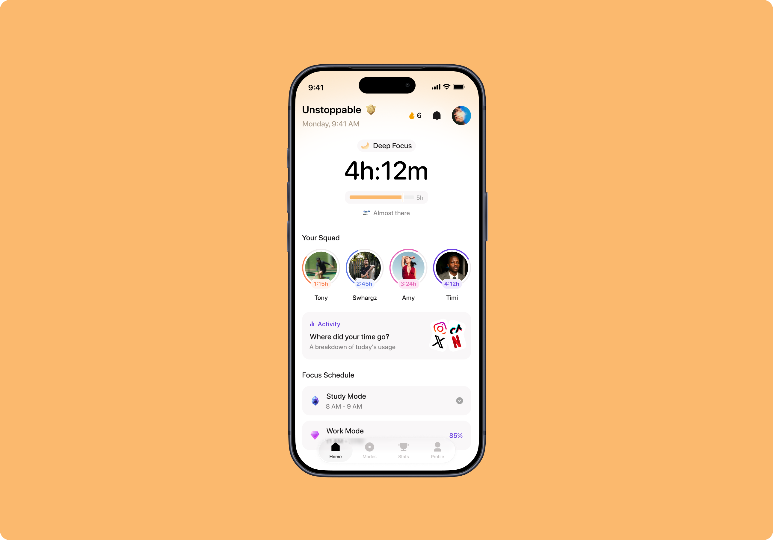 Recover focus tracking app